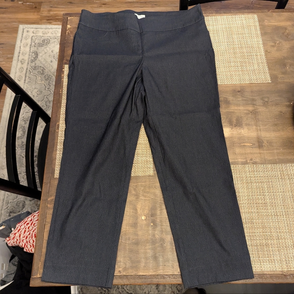 Charter Club Straight Leg Pull On Dress Pant in Navy Blue